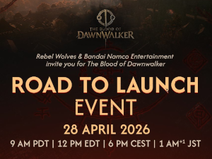 The Blood of Dawnwalker Road to Launch Event Broadcast 2026 Logo